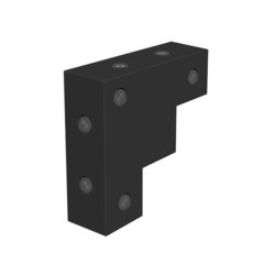 Уголок металлический для раздвижных дверей Лофт черный матовый 75х75х25 мм - фото 1