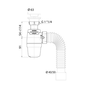 Сифон для раковины WIRQUIN Neo Air System 30987079 1 1/4"х40 мм система воздушный клапан с выпуском D 63 мм и гибким соединением 40/50 — купить в Москве: цены, характеристики, отзывы и фото в интернет-магазине Петрович.