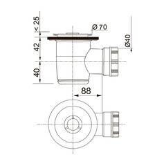 Сифон для душевого поддона Wirquin Tourbillon слив d50 выход d40 мм (34020201) - фото 2