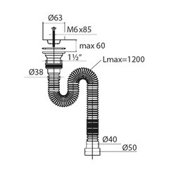 Сифон для раковины Wirquin Virplast 1 1/4х40 мм с выпуском d63 мм (30986362) - фото 3