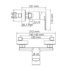 Смеситель для душа без излива WasserKraft Dill хром без лейки однорычажный (6102) - фото 2