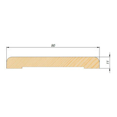 Наличник гладкий 90х11х2200 мм сорт Экстра сращенный - фото 4