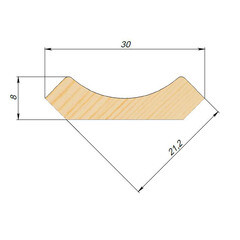 Плинтус гладкий 30х8х2500 мм сорт Экстра сращенный - фото 2
