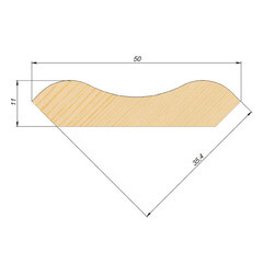 Плинтус гладкий 50х11х2500 мм сорт Экстра сращенный - фото 2