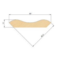 Плинтус гладкий 60х11х2500 мм сорт Экстра сращенный - фото 4
