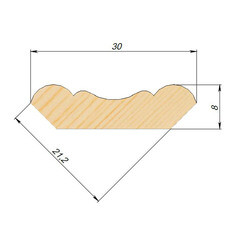 Плинтус фигурный 30х8х2500 мм сорт Экстра сращенный - фото 2