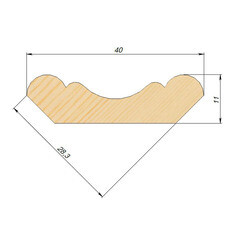 Плинтус фигурный 40х11х2500 мм сорт Экстра сращенный - фото 2