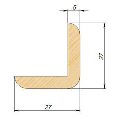 Угол наружный гладкий 27х27х5х2500 мм сорт Экстра сращенный - фото 2