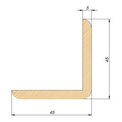 Угол наружный гладкий 45х45х5х2500 мм сорт Экстра сращенный - фото 2