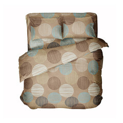 Комплект постельного белья 1,5-спальный бязь Самойловский текстиль Капучино мультиколор с простыней 145х220 см - фото 1