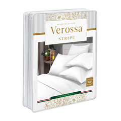 Комплект постельного белья 1,5-спальный страйп-сатин Verossa Stripe белый с простыней 180х215 см - фото 2
