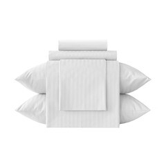 Изображение товара Комплект постельного белья 2-спальный страйп-сатин Verossa Stripe белый с простыней 220х240 см