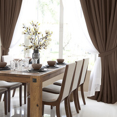 Изображение товара Штора рогожка шоколад 200х270 см Волшебная Ночь Крафт (763080)