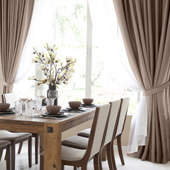 Изображение товара Штора рогожка какао 200х270 см Волшебная Ночь Крафт (763084)