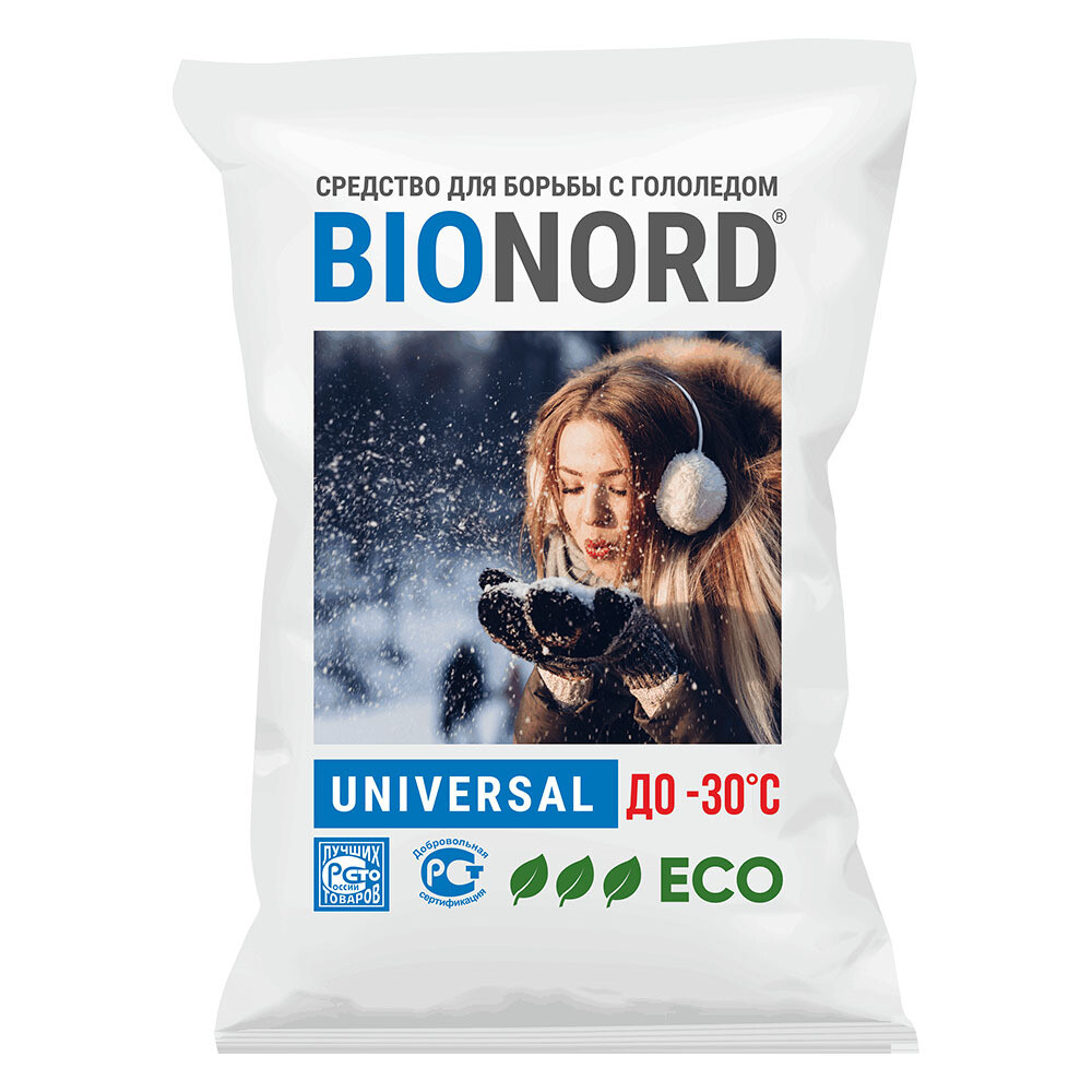 Изображение товара Реагент противогололедный Bionord Universal -30 °С 23 кг для дорог и тротуаров