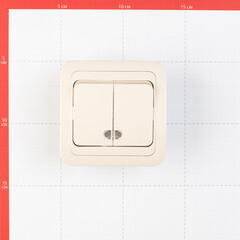 Выключатель Makel Mimoza двухклавишный встраиваемый бежевый с подсветкой (25023) - фото 2