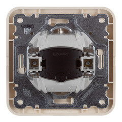 Выключатель Makel Mimoza двухклавишный встраиваемый бежевый с подсветкой (25023) - фото 3