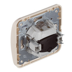 Выключатель Makel Mimoza двухклавишный встраиваемый бежевый с подсветкой (25023) - фото 4