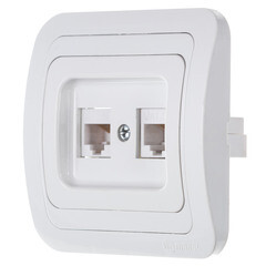 Розетка компьютерная Makel Mimoza встраиваемая белая 2хRJ45 (12036) - фото 2