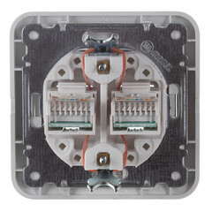 Розетка компьютерная Makel Mimoza встраиваемая белая 2хRJ45 (12036) - фото 3