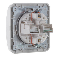 Розетка компьютерная Makel Mimoza встраиваемая белая 2хRJ45 (12036) - фото 4