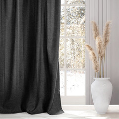 Штора рогожка графит 200х270 см Волшебная Ночь Крафт (777130) - фото 3