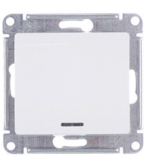 Изображение товара Выключатель Systeme Electric Glossa одноклавишный встраиваемый белый с подсветкой (GSL000113)