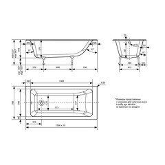 Ванна чугунная Lavelly Aura 150х70 см без ножек - фото 6