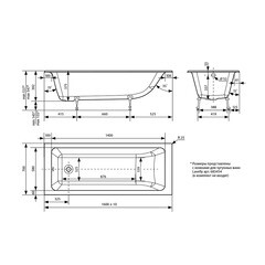 Ванна чугунная Lavelly Aura 160х70 см без ножек - фото 6