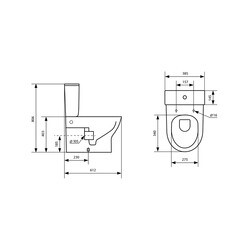 Унитаз-компакт Lavelly Pable безободковый с горизонтальным выпуском с сиденьем дюропласт микролифт белый (1039462) - фото 5