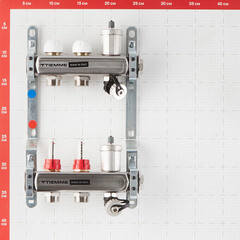 Коллекторная группа с расходомерами Tiemme 1 ВР(г) х 2 выхода 3/4 НР(ш) ЕК х 1 ВР(г) - фото 2