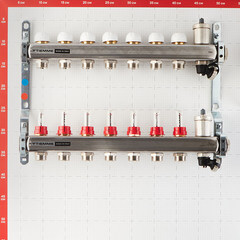 Коллекторная группа с расходомерами Tiemme 1 ВР(г) х 7 выходов 3/4 НР(ш) ЕК х 1 ВР(г) - фото 3