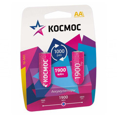 Аккумулятор Космос АА пальчиковый R6-2BL Ni-MH 1,2 В 1900m мАч (2 шт.)