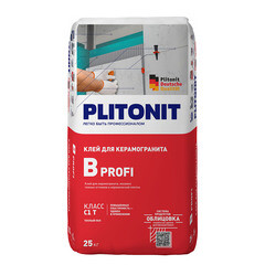 Клей для плитки/ керамогранита/ мозаики Plitonit В Профи серый класс С1 Т 25 кг