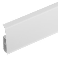 Плинтус ПВХ напольный Wimar Quadro 100 мм белый матовый 2200 мм Г-профиль со съемной панелью - фото 1