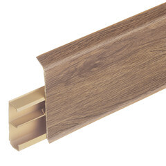 Плинтус ПВХ напольный Wimar Quadro 100 мм дуб викторианский 2200 мм Г-профиль со съемной панелью - фото 4