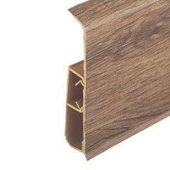 Плинтус ПВХ напольный Wimar Quadro 100 мм дуб викторианский 2200 мм Г-профиль со съемной панелью - фото 2