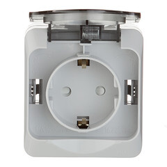 Розетка Systeme Electric Этюд накладная серая со шторками с крышкой (PA16-044C) - фото 2