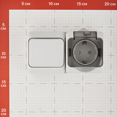 Блок выключатель и розетка Systeme Electric Этюд одноклавишный накладной серый (BPA16-241C) - фото 2