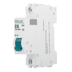 Автоматический выключатель модульный Dekraft BA-101 1P 6А тип C 4,5 кА 230/400 В (11052DEK) - фото 3