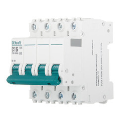 Автоматический выключатель модульный Dekraft BA-101 4Р 16А тип C 4,5 кА 230/400 В (11090DEK) - фото 2