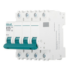 Автоматический выключатель модульный Dekraft BA-101 4Р 25А тип C 4,5 кА 230/400 В (11092DEK) - фото 3