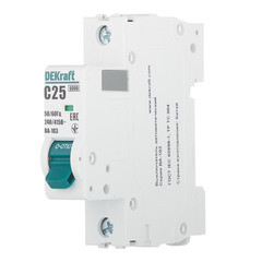 Автоматический выключатель модульный Dekraft BA-103 1P 25А тип C 6 кА 230/400 В (12275DEK) - фото 2