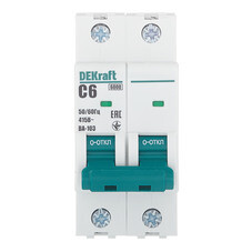 Автоматический выключатель модульный Dekraft BA-103 2P 6А тип C 6 кА 230/400 В (12285DEK)