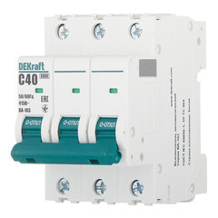 Автоматический выключатель модульный Dekraft BA-103 3P 40А тип C 6 кА 230/400 В (12309DEK) - фото 3