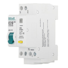 Автомат дифференциальный Dekraft ДИФ-102 20А 1P+N тип AC 30 мА 4,5 кА компактный (16004DEK) - фото 3