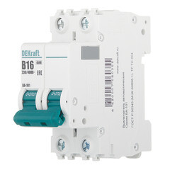 Автоматический выключатель модульный Dekraft BA-101 2P 16А тип B 4,5 кА 230/400 В (11018DEK) - фото 3