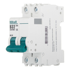 Автоматический выключатель модульный Dekraft BA-101 2P 32А тип B 4,5 кА 230/400 В (11021DEK) - фото 3