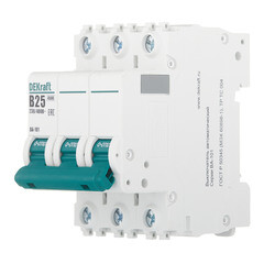 Автоматический выключатель модульный Dekraft BA-101 3P 25А тип B 4,5 кА 230/400 В (11032DEK) - фото 2