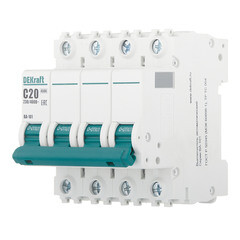 Автоматический выключатель модульный Dekraft BA-101 4Р 20А тип C 4,5 кА 230/400 В (11091DEK) - фото 3